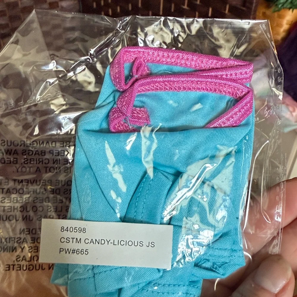 Candylicious Costume dress gloves candy tween teen junior small new pink sz 3-5